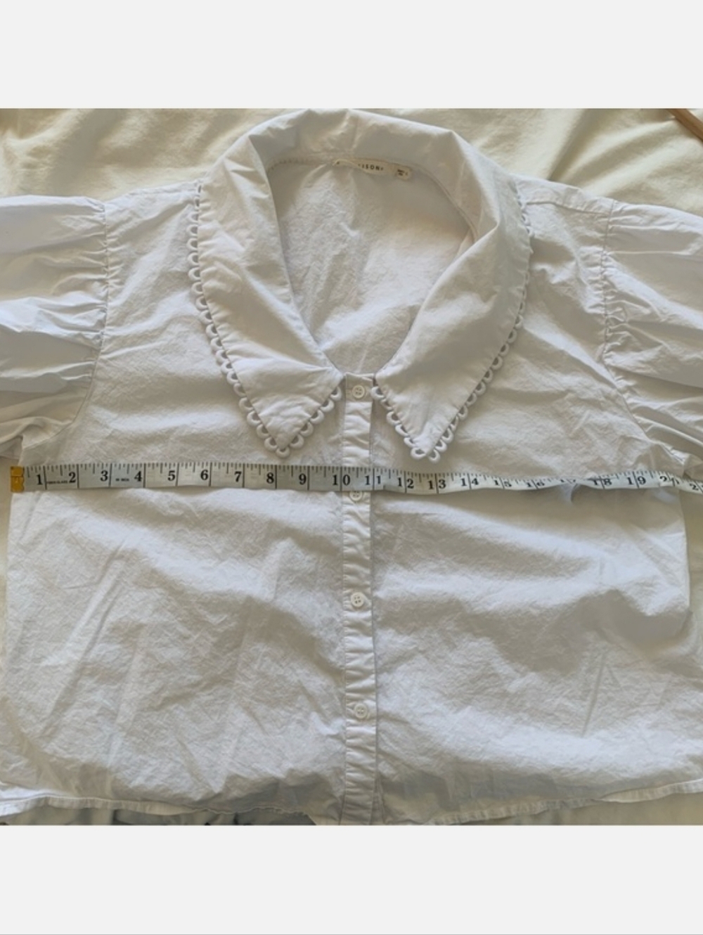 Ellison White Cotton Button Front Top - Picture 5 of 7